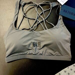 NWT RAW GEAR Sports bra Gray Medium
